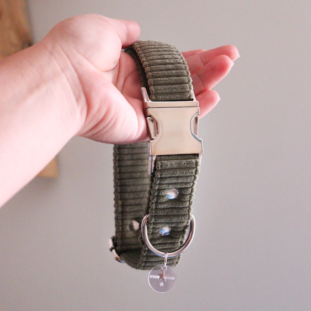 Collier réglable/Velours côtelé/Cosy