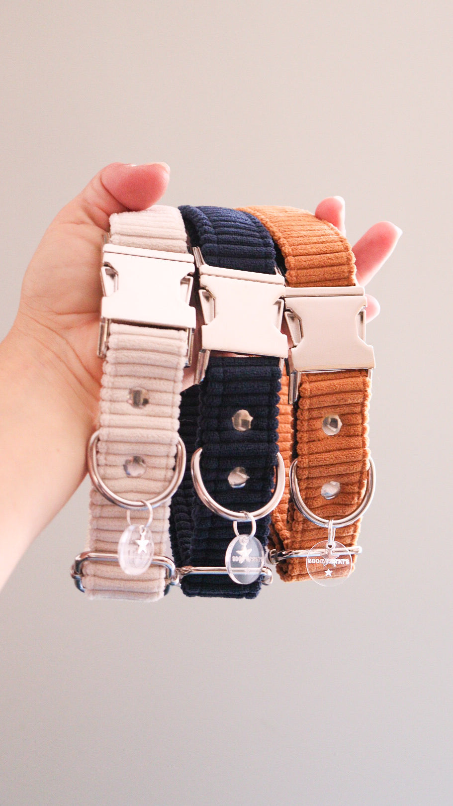 Collier réglable/Velours côtelé/Cosy