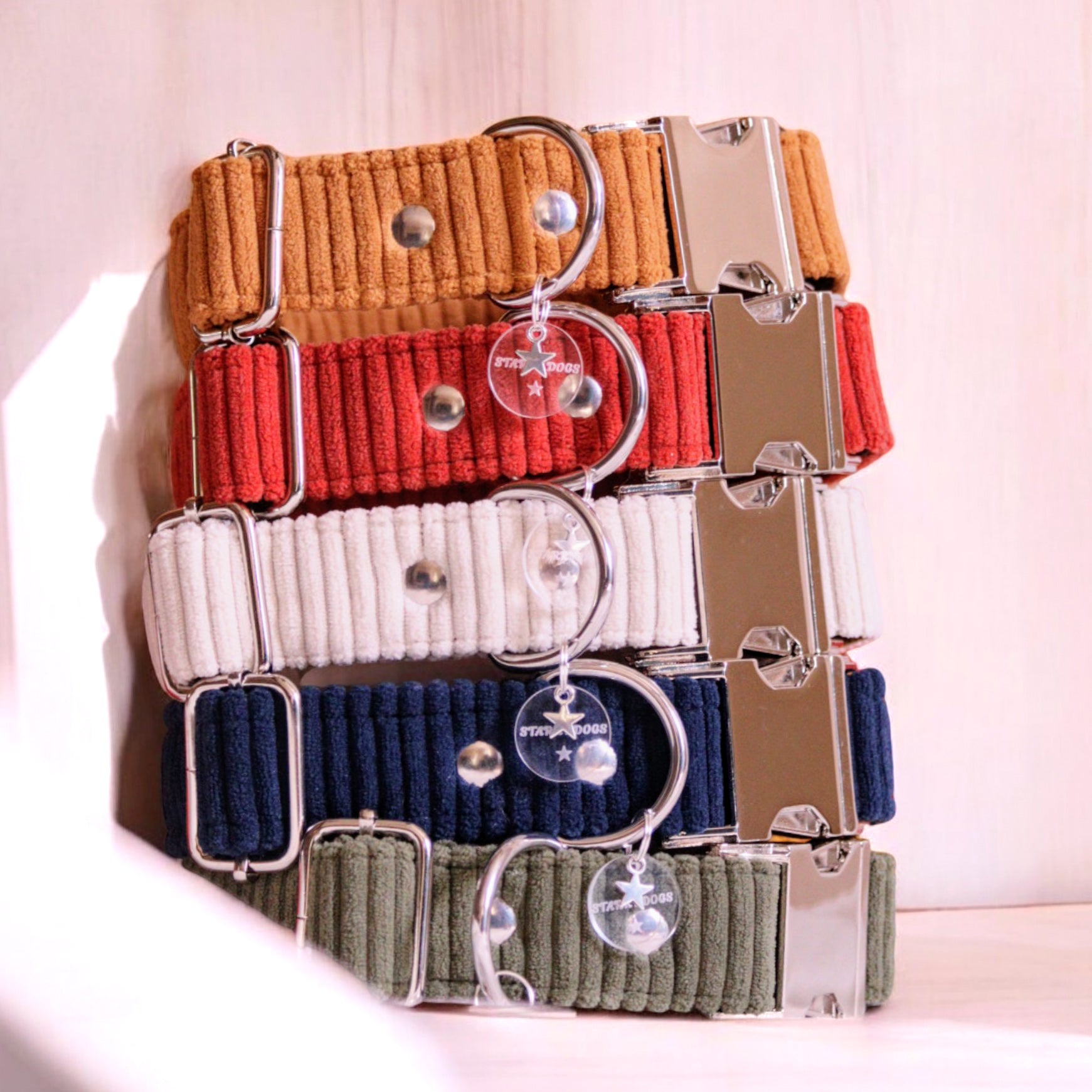 Collier réglable/Velours côtelé/Cosy