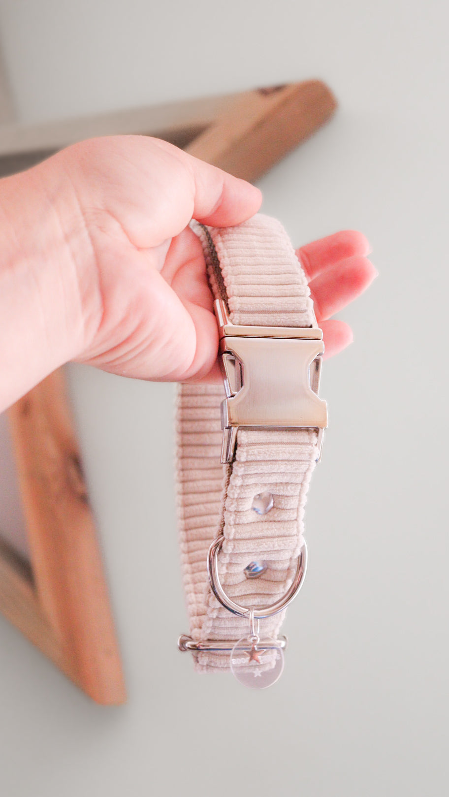 Collier réglable/Velours côtelé/Cosy