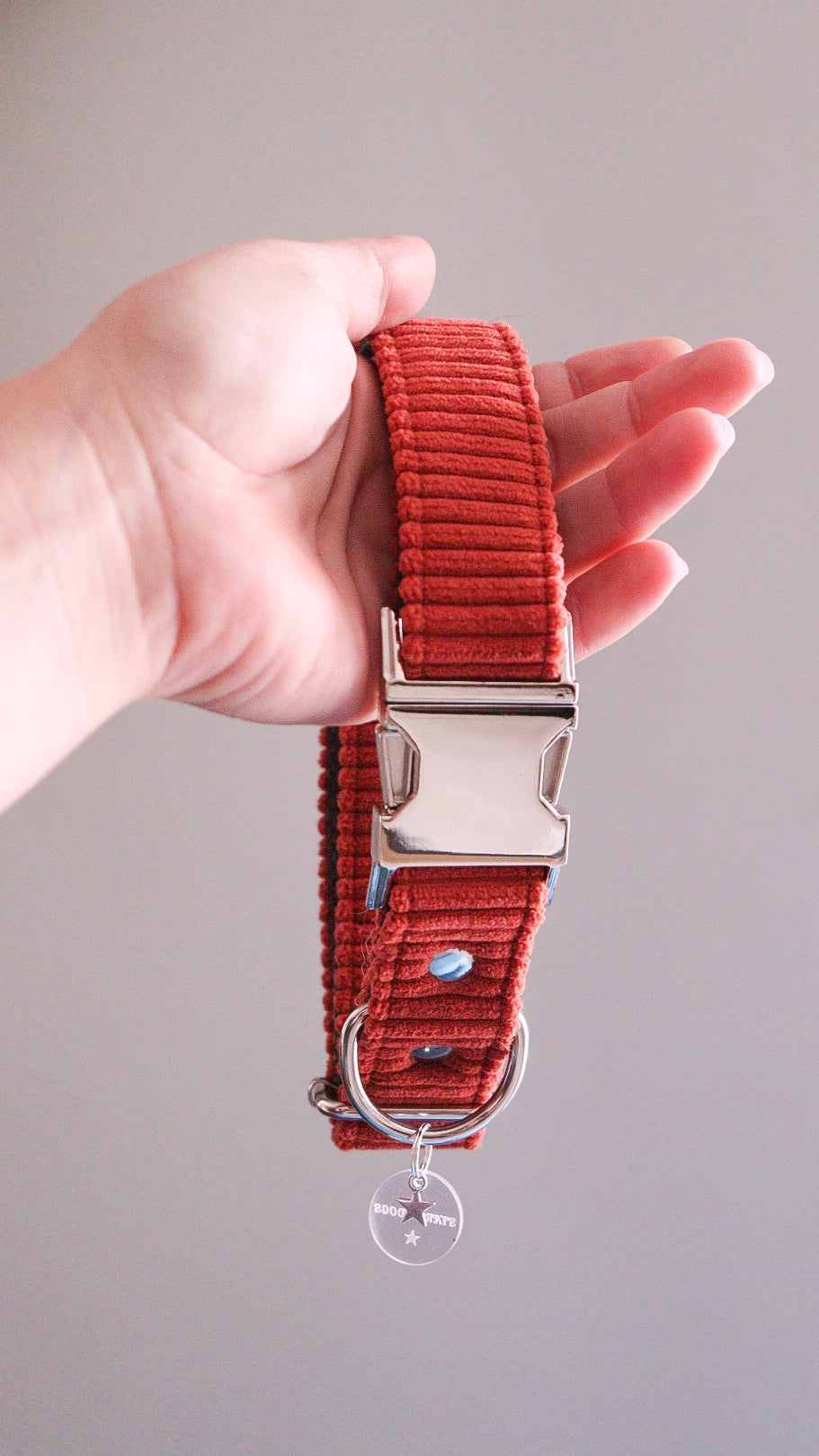 Collier réglable/Velours côtelé/Cosy